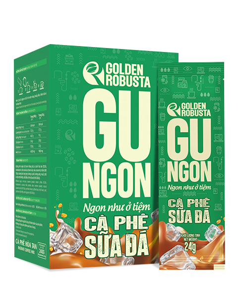 Golden Robusta Gu Ngon cà phê hòa tan 100% robusta